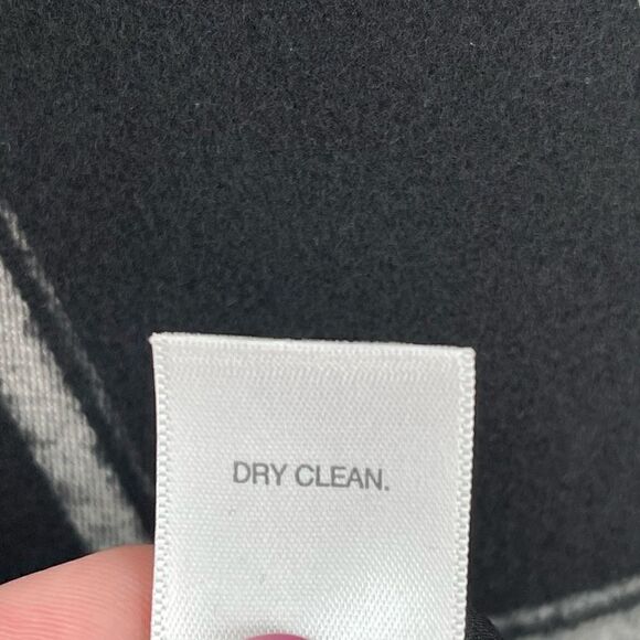 J Jill Windowpane Coat Zip Up Soft Warm Pockets Women Large Black White - Picture 5 of 5